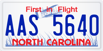 NC license plate AAS5640