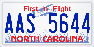 NC license plate AAS5644
