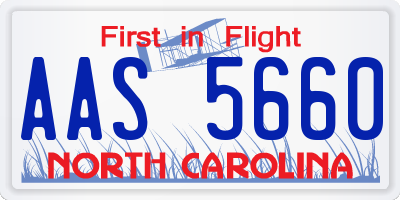 NC license plate AAS5660