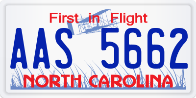 NC license plate AAS5662