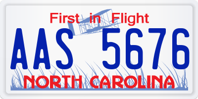 NC license plate AAS5676