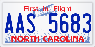 NC license plate AAS5683