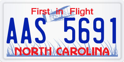 NC license plate AAS5691