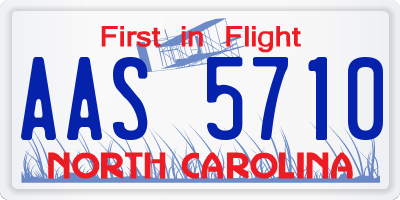 NC license plate AAS5710