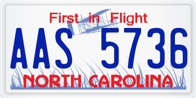 NC license plate AAS5736