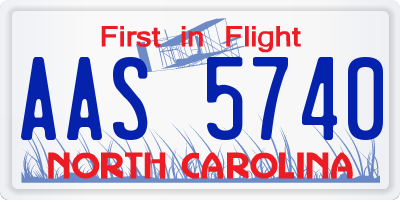 NC license plate AAS5740
