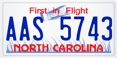 NC license plate AAS5743
