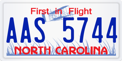 NC license plate AAS5744