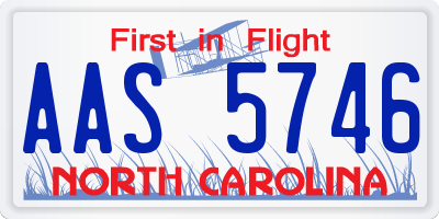 NC license plate AAS5746