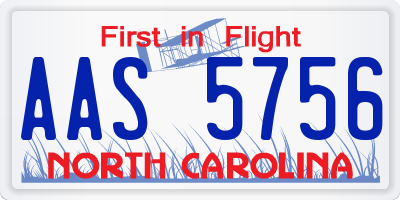NC license plate AAS5756