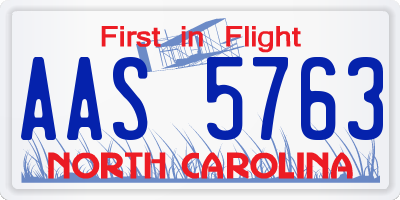 NC license plate AAS5763