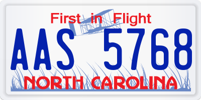 NC license plate AAS5768