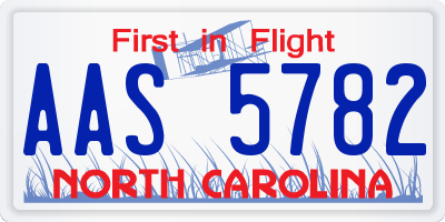 NC license plate AAS5782
