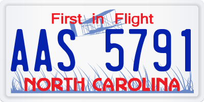 NC license plate AAS5791