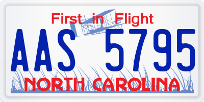 NC license plate AAS5795
