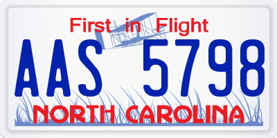 NC license plate AAS5798