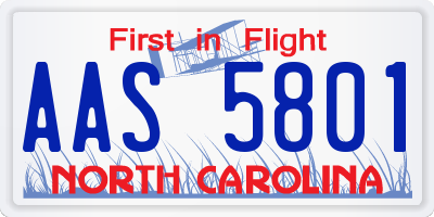 NC license plate AAS5801