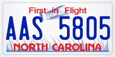 NC license plate AAS5805