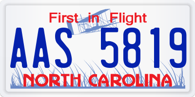 NC license plate AAS5819