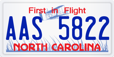 NC license plate AAS5822