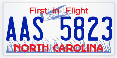 NC license plate AAS5823