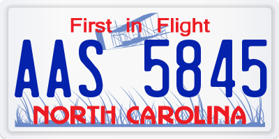NC license plate AAS5845