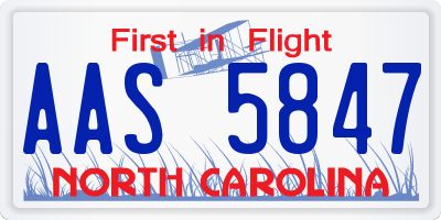 NC license plate AAS5847