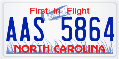 NC license plate AAS5864