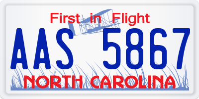 NC license plate AAS5867