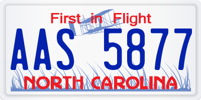 NC license plate AAS5877