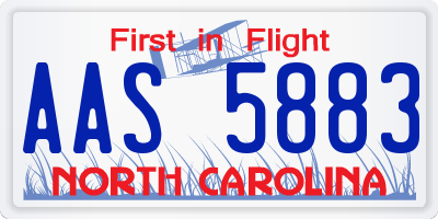 NC license plate AAS5883