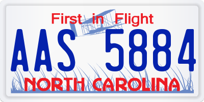 NC license plate AAS5884