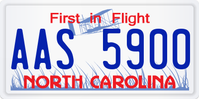 NC license plate AAS5900