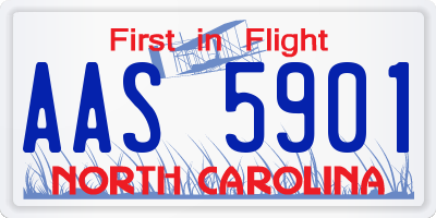 NC license plate AAS5901