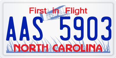 NC license plate AAS5903