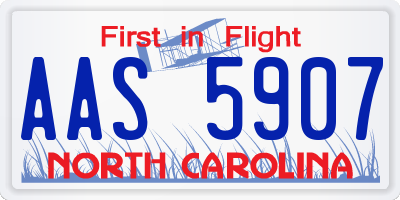 NC license plate AAS5907