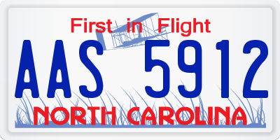 NC license plate AAS5912