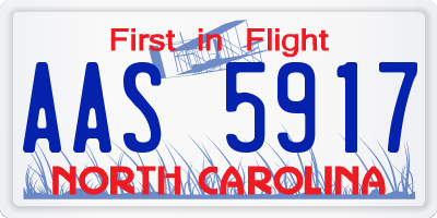 NC license plate AAS5917