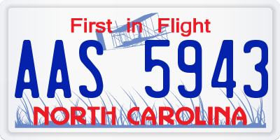NC license plate AAS5943