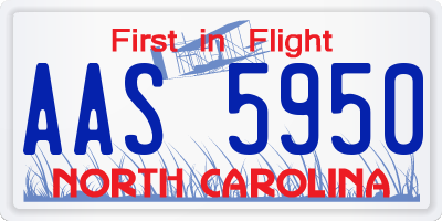 NC license plate AAS5950