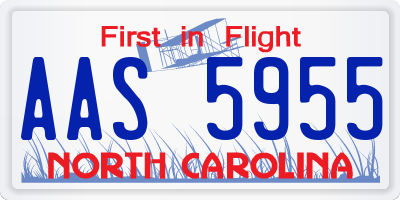 NC license plate AAS5955