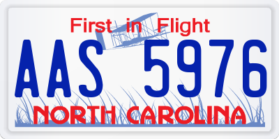NC license plate AAS5976