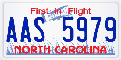 NC license plate AAS5979