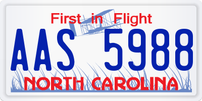NC license plate AAS5988