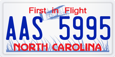 NC license plate AAS5995
