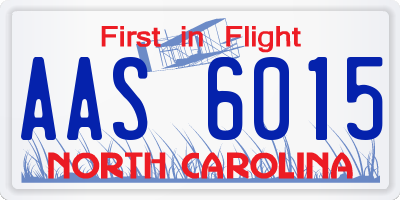 NC license plate AAS6015