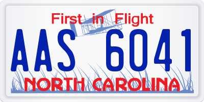 NC license plate AAS6041