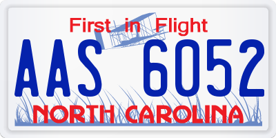 NC license plate AAS6052