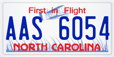 NC license plate AAS6054