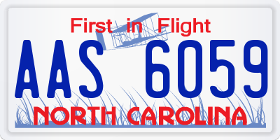 NC license plate AAS6059